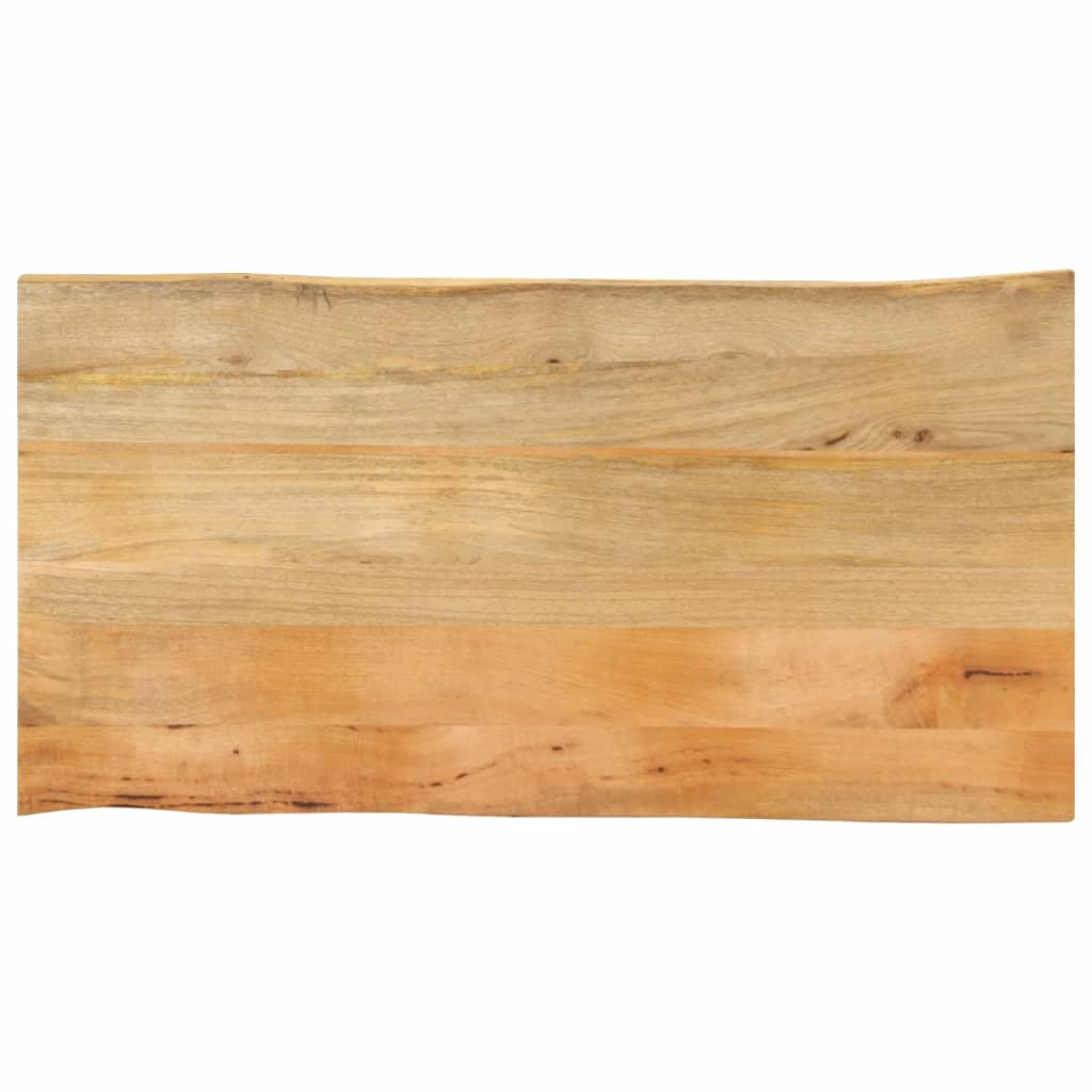 Bordplade i massivt mangotræ 100 x 60 x 2,5 cm med naturlig kant