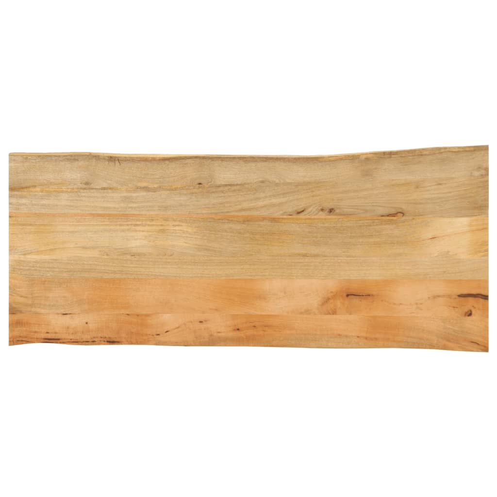 Bordplade i massivt mangotræ 140 x 60 x 3,8 cm med naturlig kant