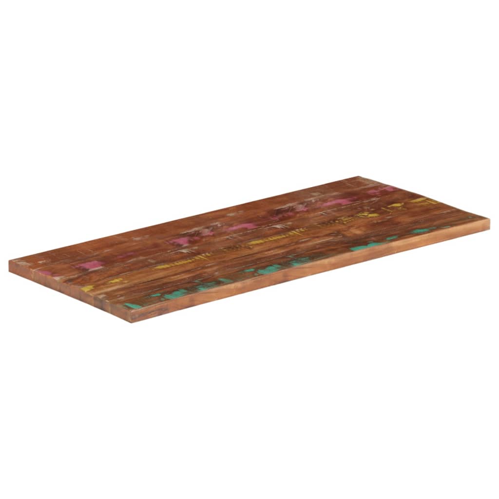 bordplade 120x50x2,5 cm rektangulær massivt genbrugstræ