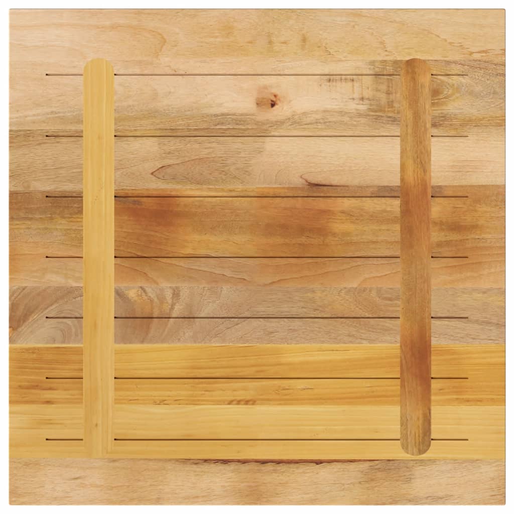 bordplade 70x70x2,5 cm firkantet massivt ru mangotræ