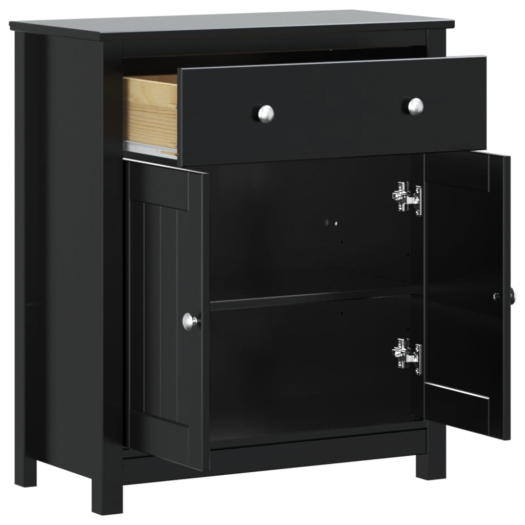 badeværelsesskab BERG 69,5x34x80 cm massivt fyrretræ sort