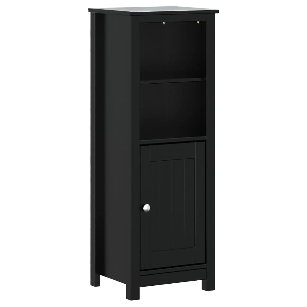 badeværelsesskab BERG 40x34x110 cm massivt fyrretræ sort