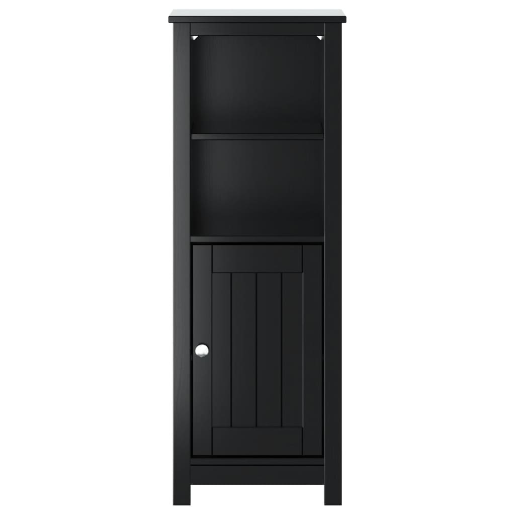 badeværelsesskab BERG 40x34x110 cm massivt fyrretræ sort