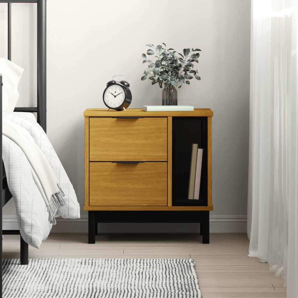 sengebord FLAM 49x35x50 cm massivt fyrretræ billede