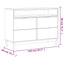 kommode FLAM 110x40x80 cm massivt fyrretræ