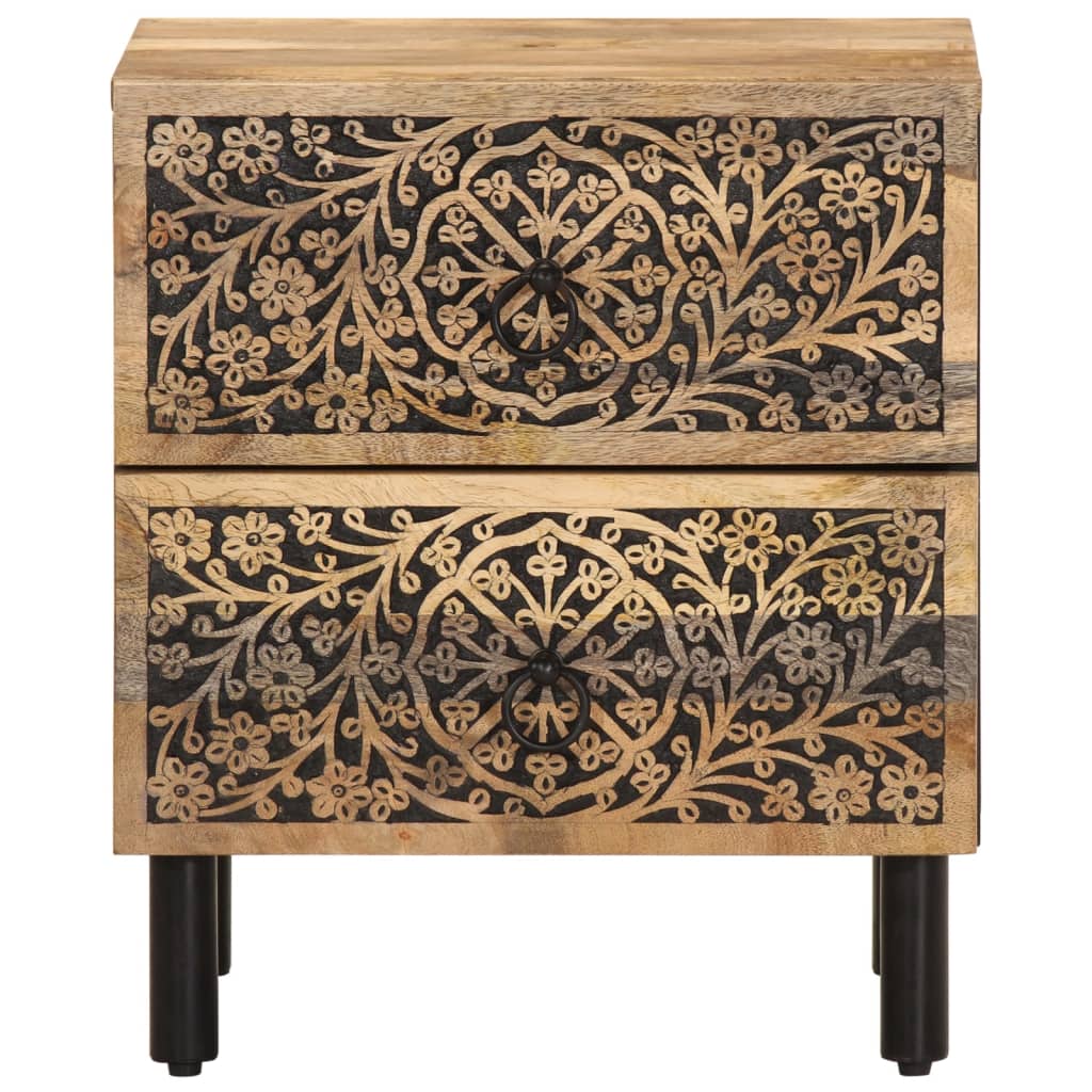 sengeborde 2 stk. 40x33x46 cm massivt mangotræ