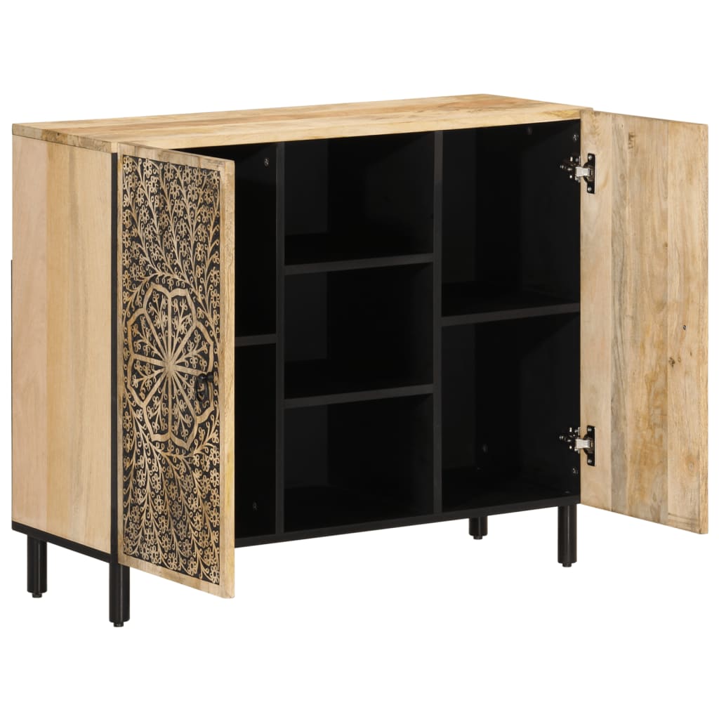 skab 90x33x75 cm massivt mangotræ