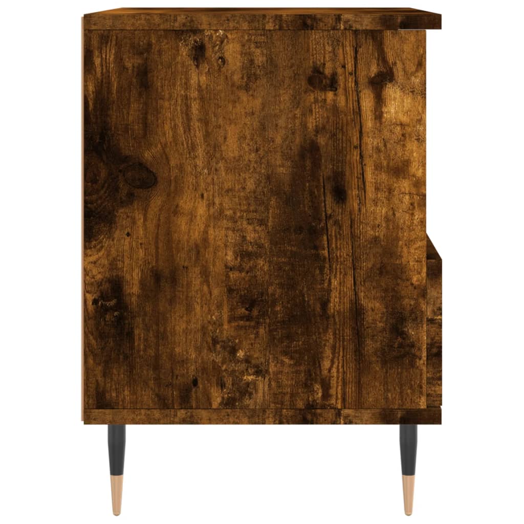 sengebord 40x35x50 cm konstrueret træ røget egetræsfarve