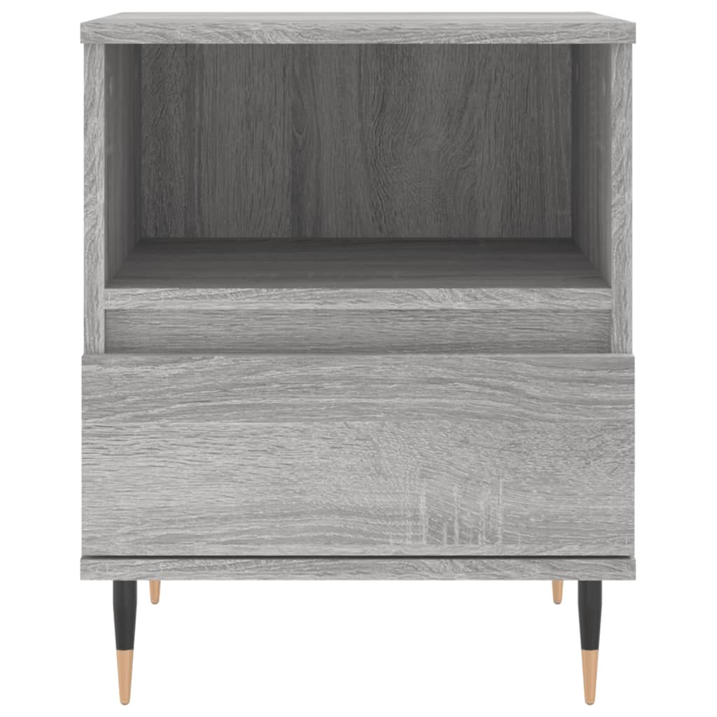 sengeborde 2 stk. 40x35x50 cm konstrueret træ grå sonoma-eg