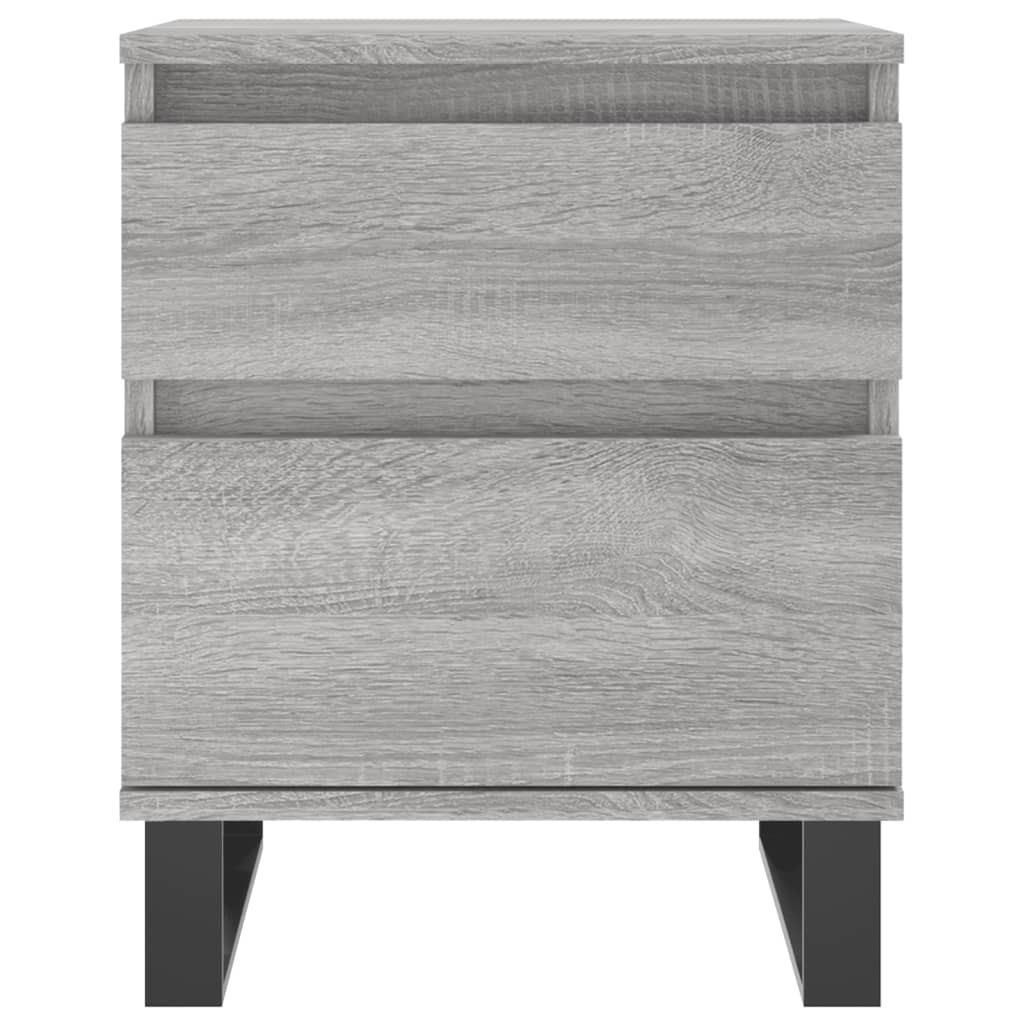 sengeborde 2 stk. 40x35x50 cm konstrueret træ grå sonoma-eg