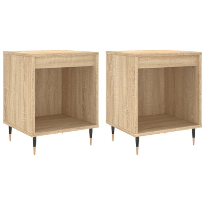 sengeborde 2 stk. 40x35x50 cm konstrueret træ sonoma-eg