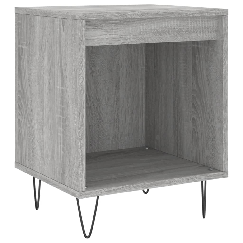 sengeborde 2 stk. 40x35x50 cm konstrueret træ grå sonoma-eg