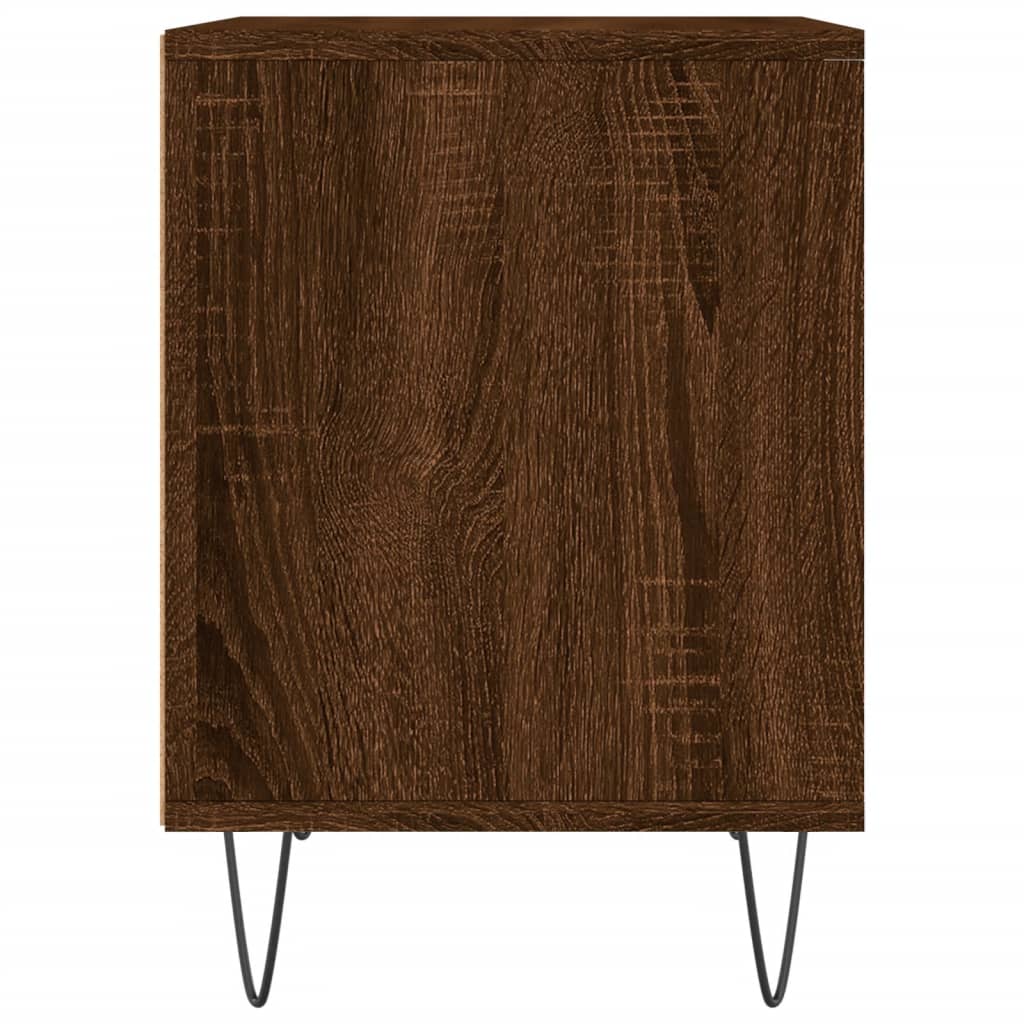 sengebord 40x35x50 cm konstrueret træ brun egetræsfarve