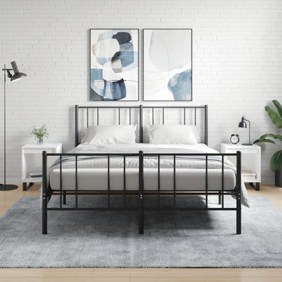 sengeskabe 2 stk. 40x35x50 cm konstrueret træ hvid højglans