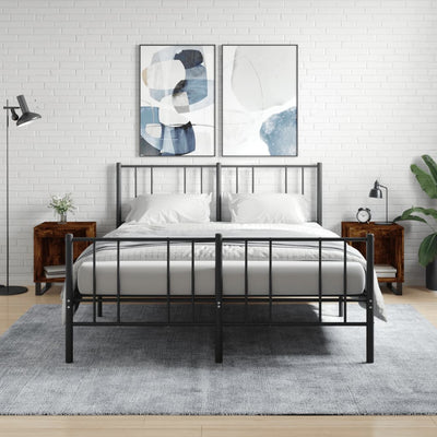 sengeborde 2 stk. 40x35x50 cm konstrueret træ røget egetræ