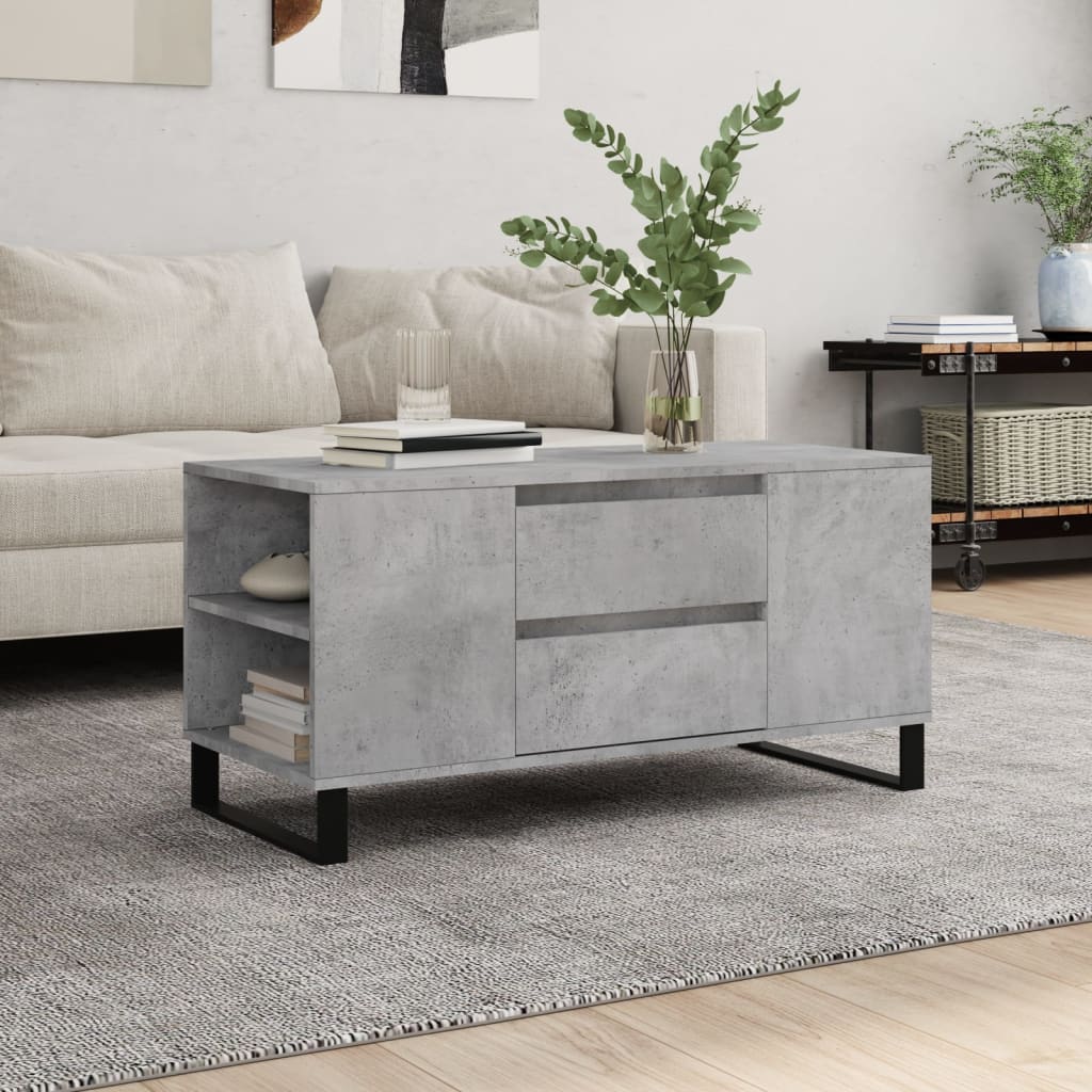 sofabord 102x44,5x50 cm konstrueret træ betongrå