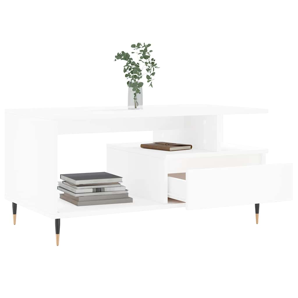 sofabord 90x49x45 cm konstrueret træ hvid