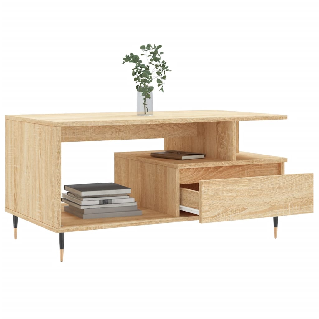 sofabord 90x49x45 cm konstrueret træ sonoma-eg