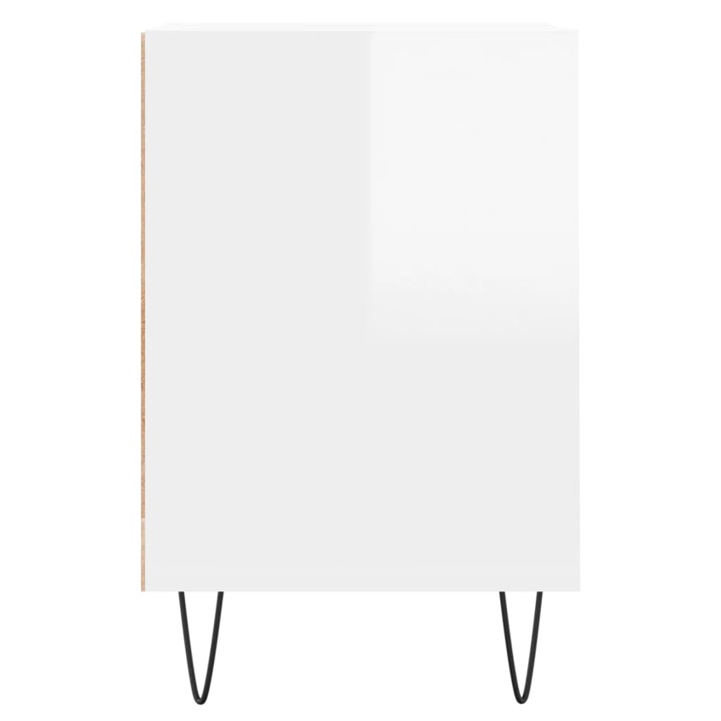 tv-bord 100x35x55 cm konstrueret træ hvid højglans