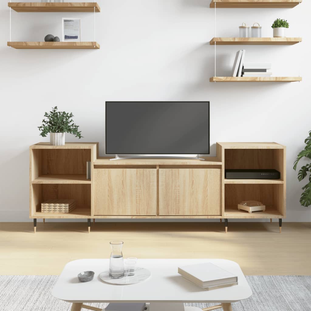 tv-bord 160x35x55 cm konstrueret træ sonoma-eg