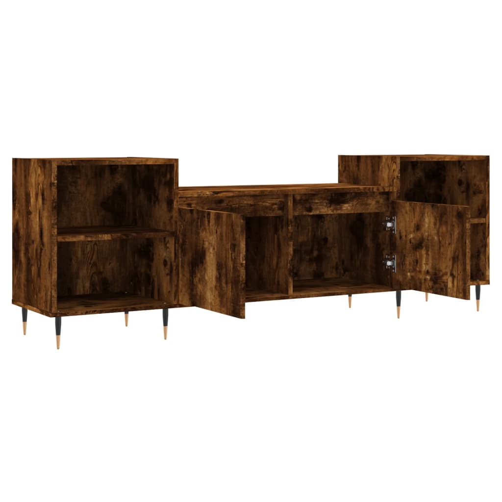 tv-bord 160x35x55 cm konstrueret træ røget egetræsfarve