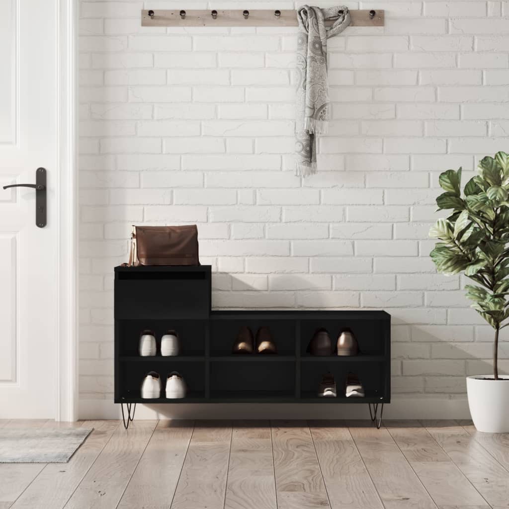 skoreol 102x36x60 cm konstrueret træ sort