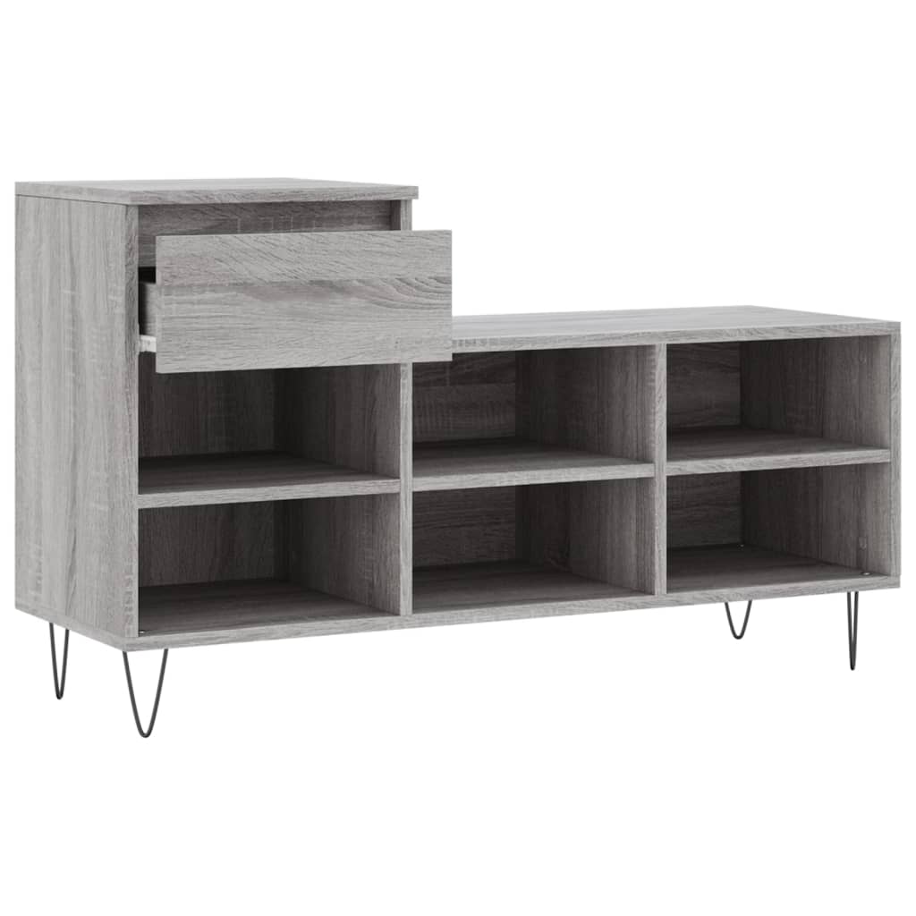 skoskab 102x36x60 cm konstrueret træ grå sonoma-eg