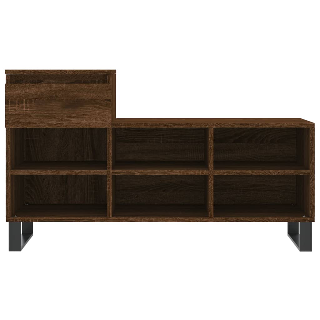 skoskab 102x36x60 cm konstrueret træ brun egetræ