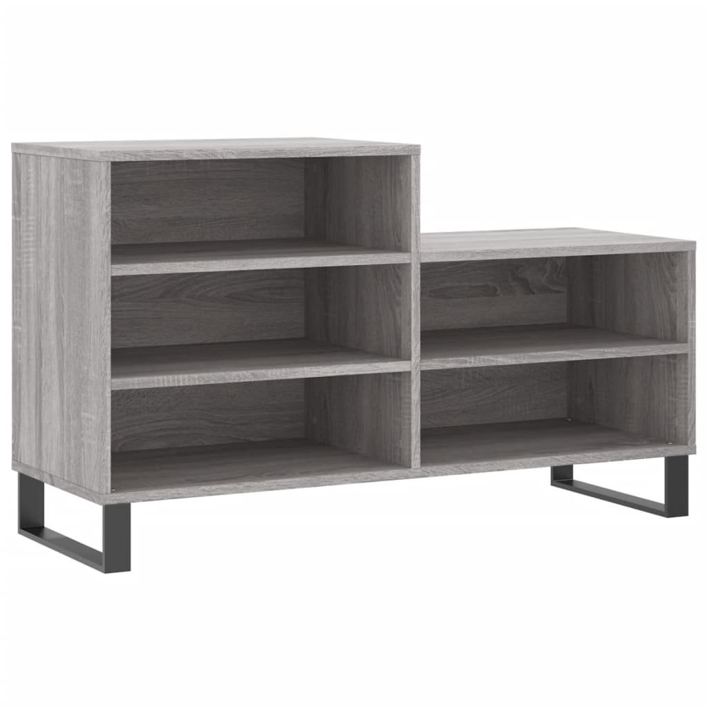 skoskab 102x36x60 cm konstrueret træ grå sonoma-eg