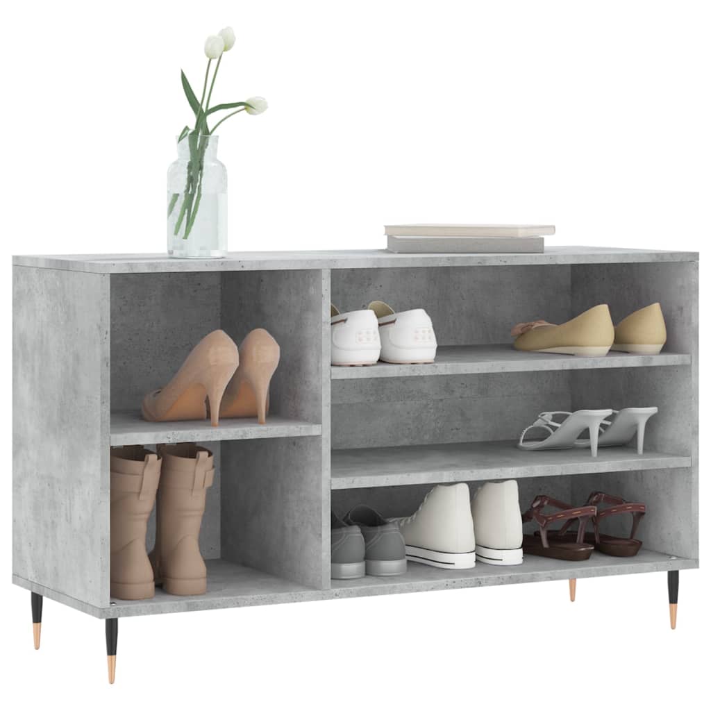 skoreol 102x36x60 cm konstrueret træ betongrå