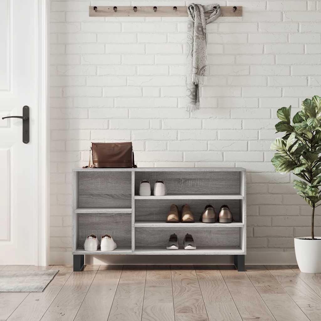 skoskab 102x36x60 cm konstrueret træ grå sonoma-eg