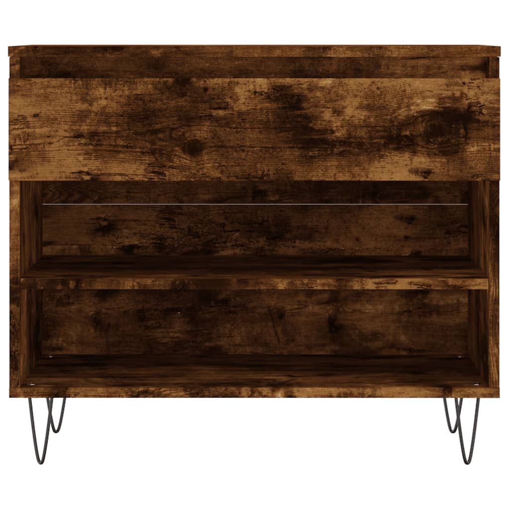 skoskab 70x36x60 cm konstrueret træ røget egetræsfarve