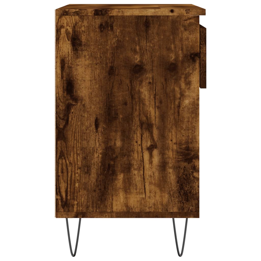 skoskab 70x36x60 cm konstrueret træ røget egetræsfarve