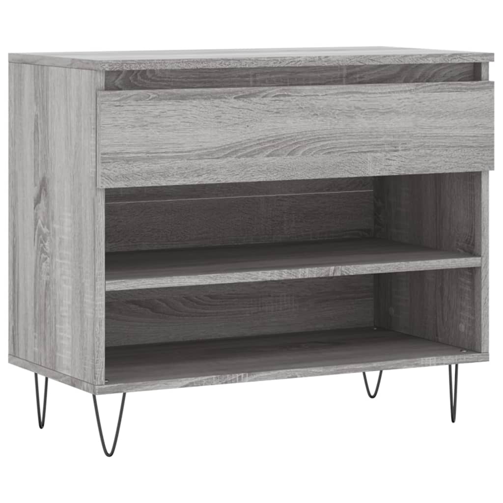 skoskab 102x36x60 cm konstrueret træ grå sonoma-eg