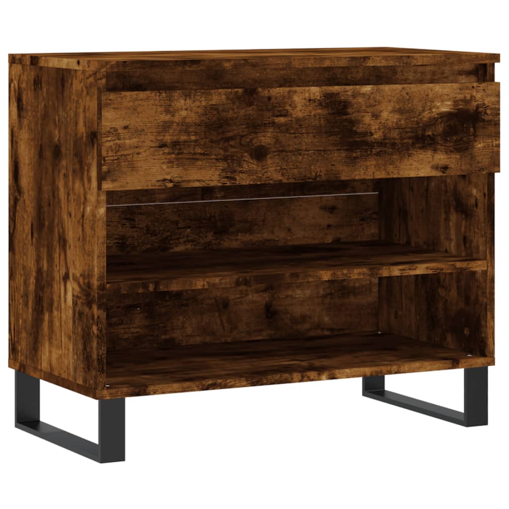 skoskab 70x36x60 cm konstrueret træ røget egetræsfarve