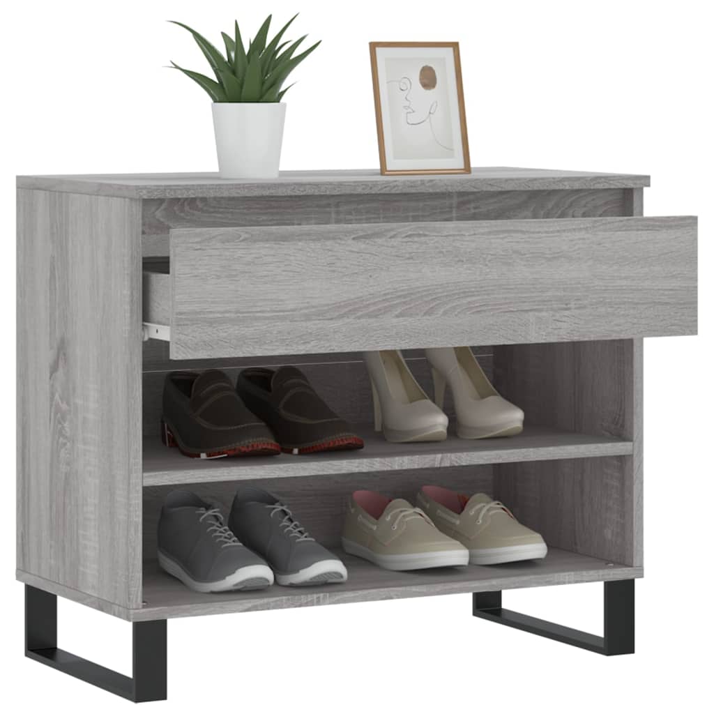 skoskab 102x36x60 cm konstrueret træ grå sonoma-eg