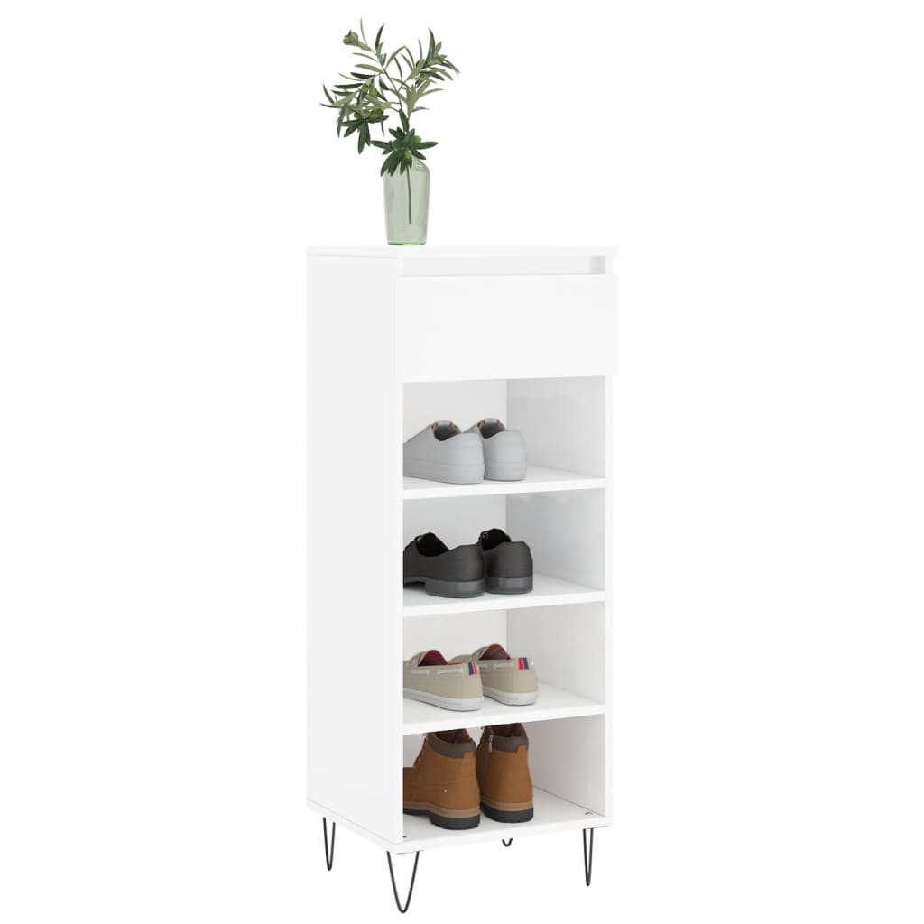 skoreol 40x36x105 cm konstrueret træ hvid højglans