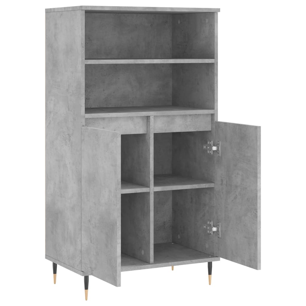 skab 60x36x110 cm konstrueret træ Betongrå