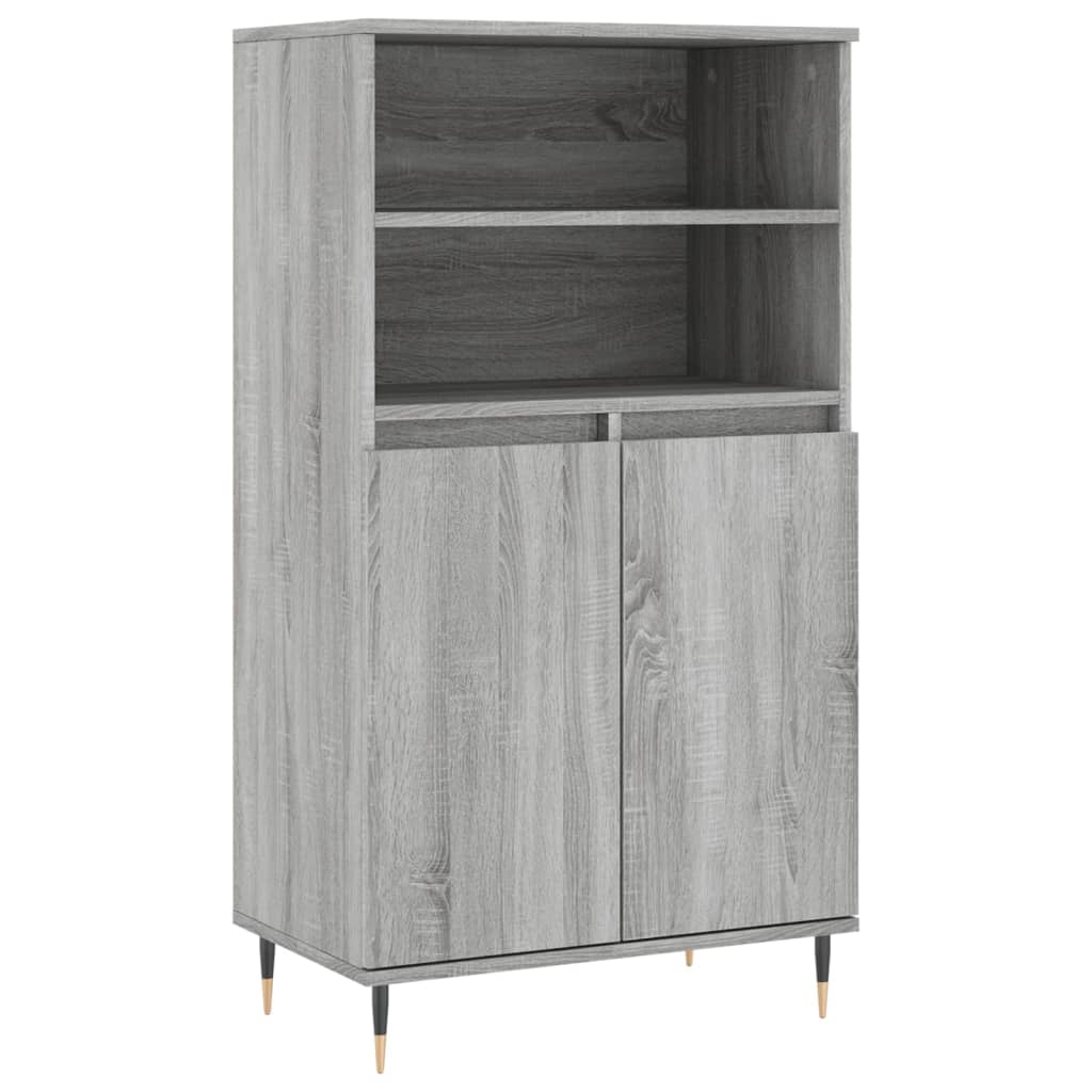 skab 60x36x110 cm konstrueret træ Grå sonoma-eg