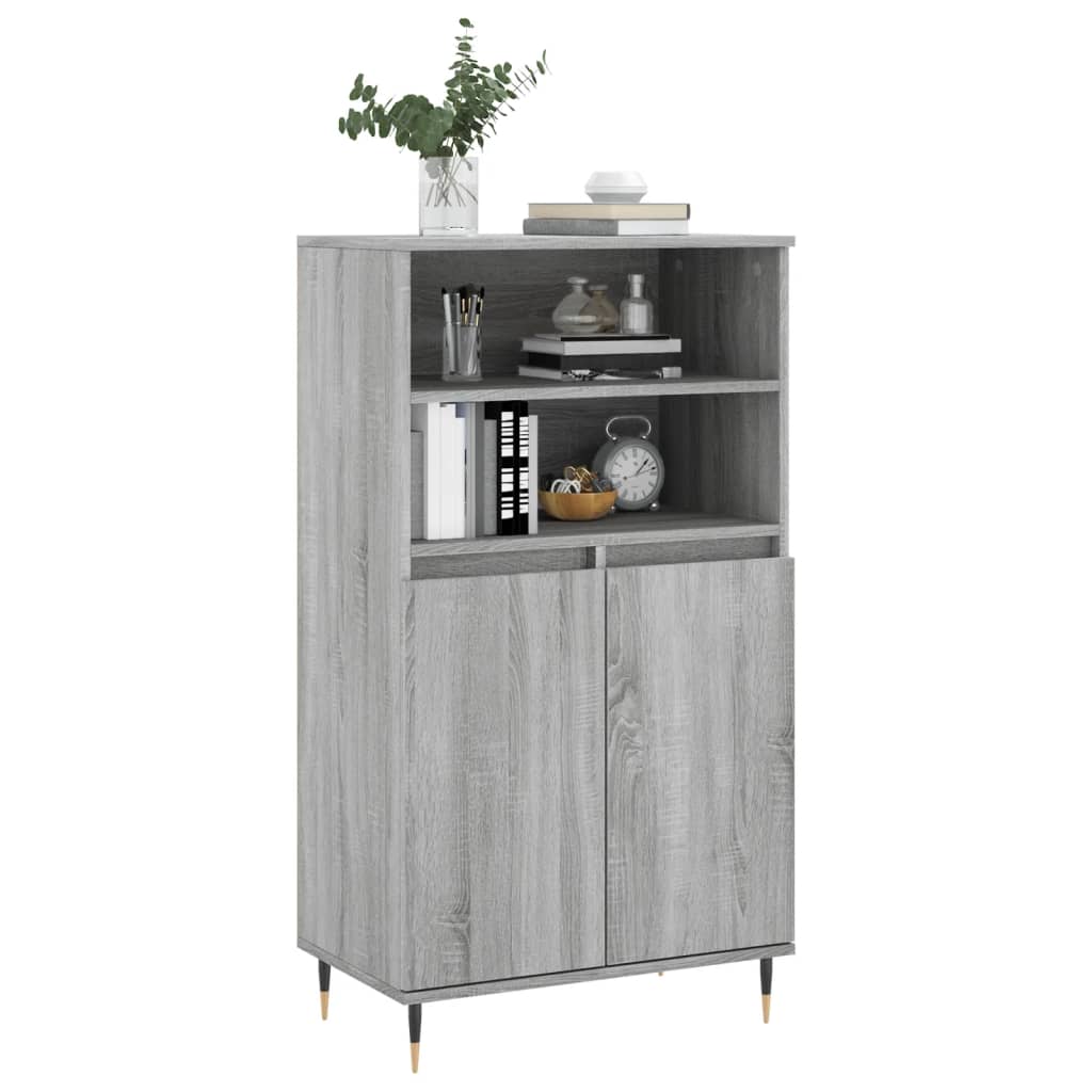 skab 60x36x110 cm konstrueret træ Grå sonoma-eg
