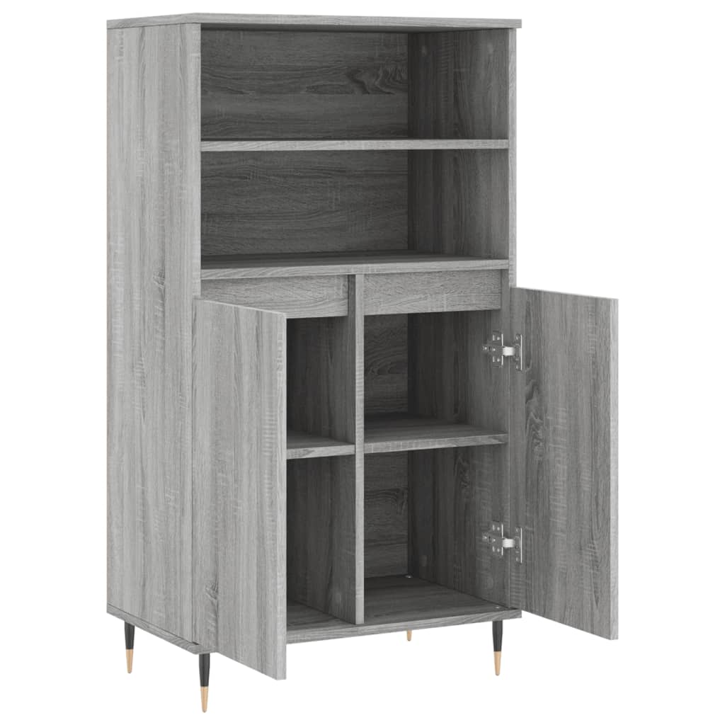 skab 60x36x110 cm konstrueret træ Grå sonoma-eg