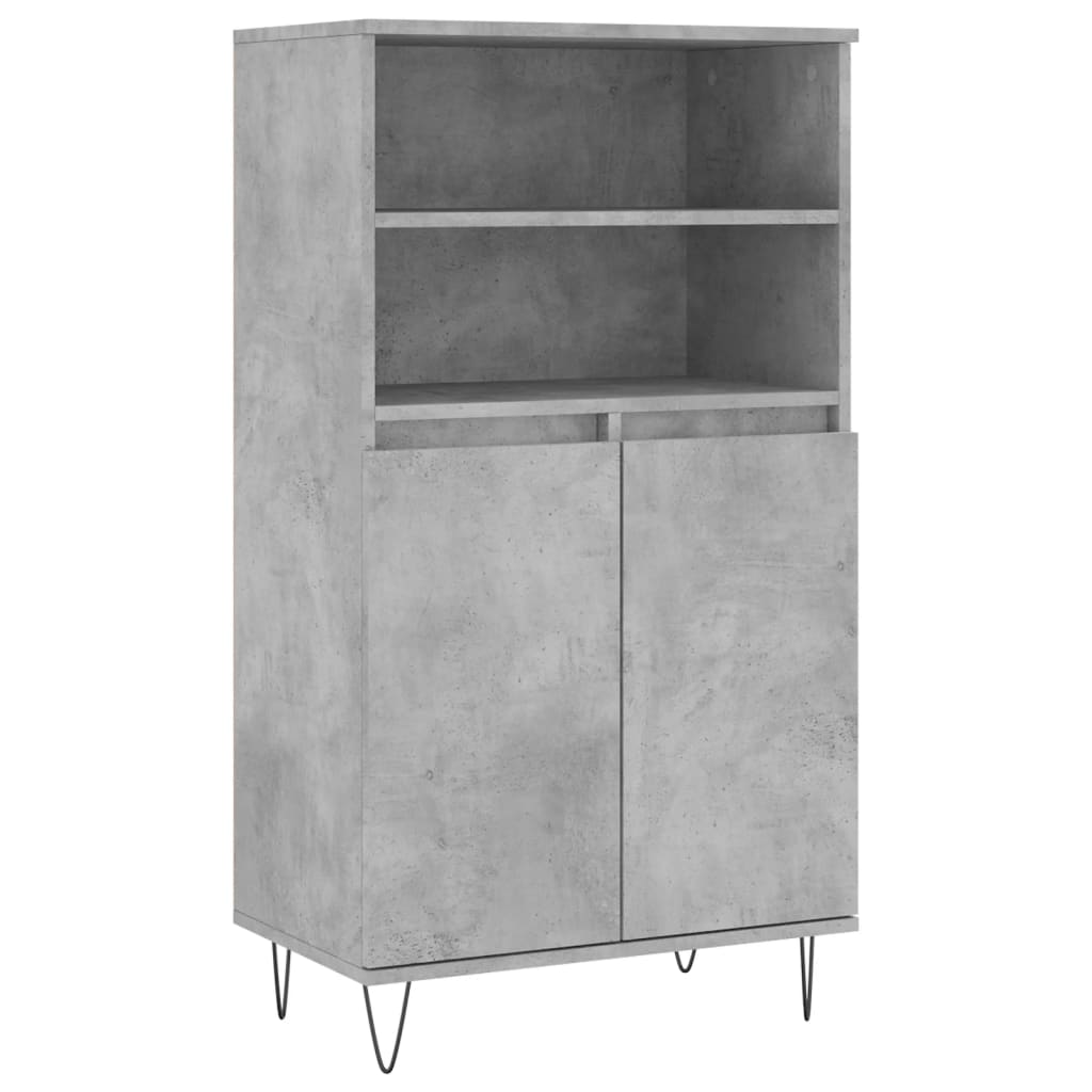 skab 60x36x110 cm konstrueret træ Betongrå