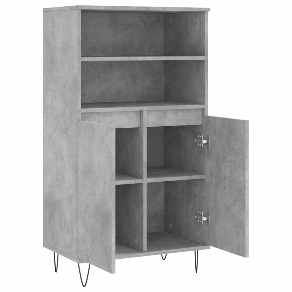 skab 60x36x110 cm konstrueret træ Betongrå