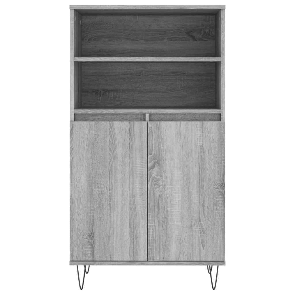 skab 60x36x110 cm konstrueret træ Grå sonoma-eg