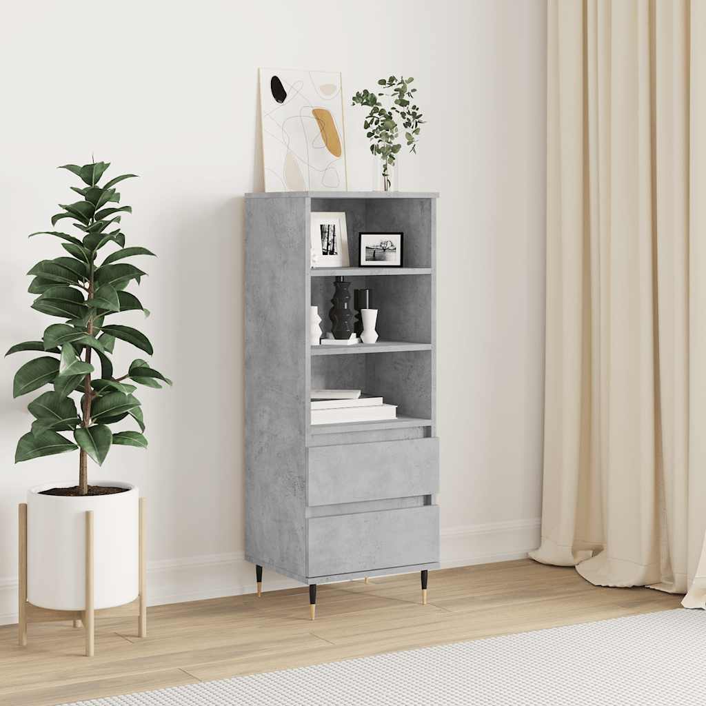 skab 40x36x110 cm konstrueret træ betongrå