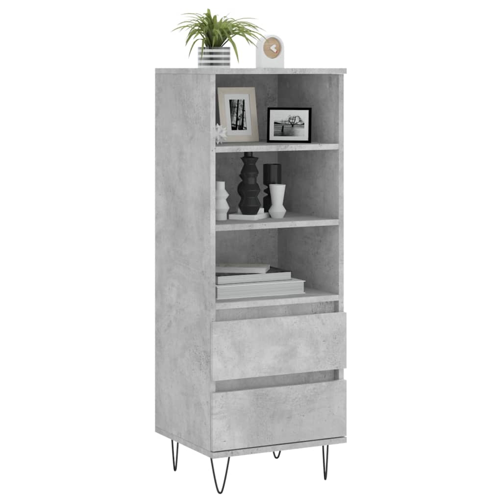 skab 40x36x110 cm konstrueret træ betongrå