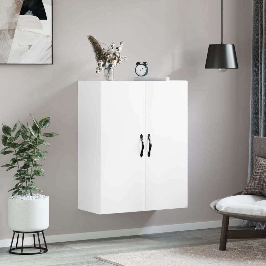 vægskab 69,5x34x90 cm konstrueret træ hvid