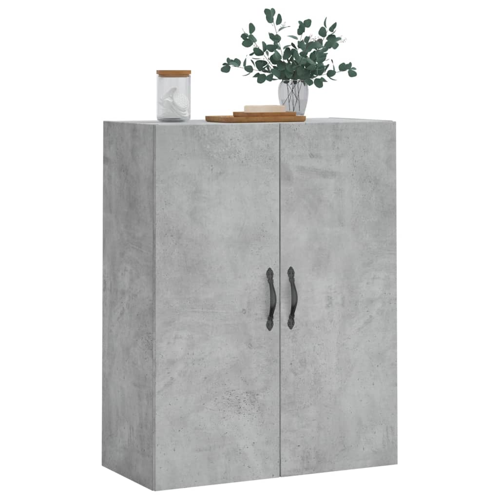vægskab 69,5x34x90 cm konstrueret træ betongrå