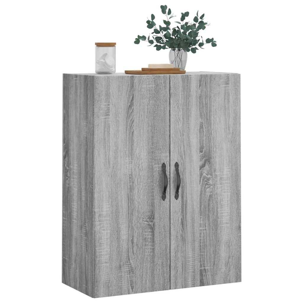 vægskab 69,5x34x90 cm konstrueret træ grå sonoma-eg