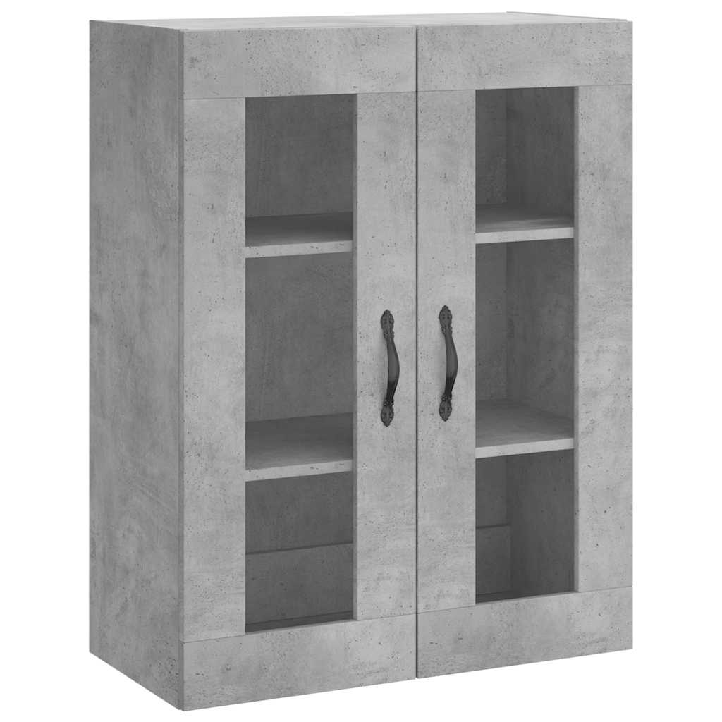 vægskab 69,5x34x90 cm konstrueret træ betongrå